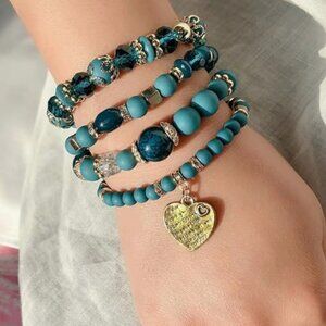 Bohemia Heart Charm Multi-Layer Beaded